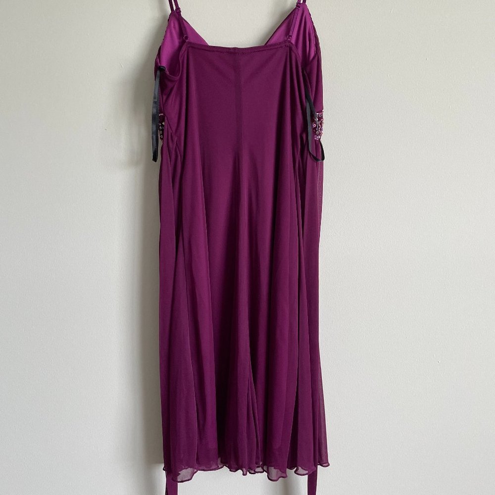Purple Vintage Beaded Strap Girl's Dress Size M - Picture 2 of 4